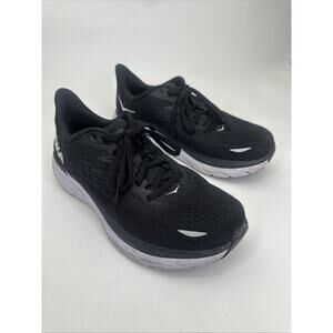 Hoka One Clifton 8 Wide Running Shoes Womens Sz 7.5 D Black